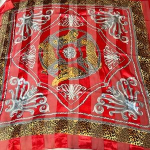 TIGERS Scarf: DESIGNER INSPIRED (Red, Gold, Black & Silver)